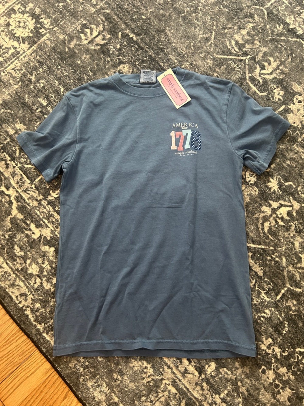Simply Southern Blue 'America 1776' Short Sleeve Graphic Tee